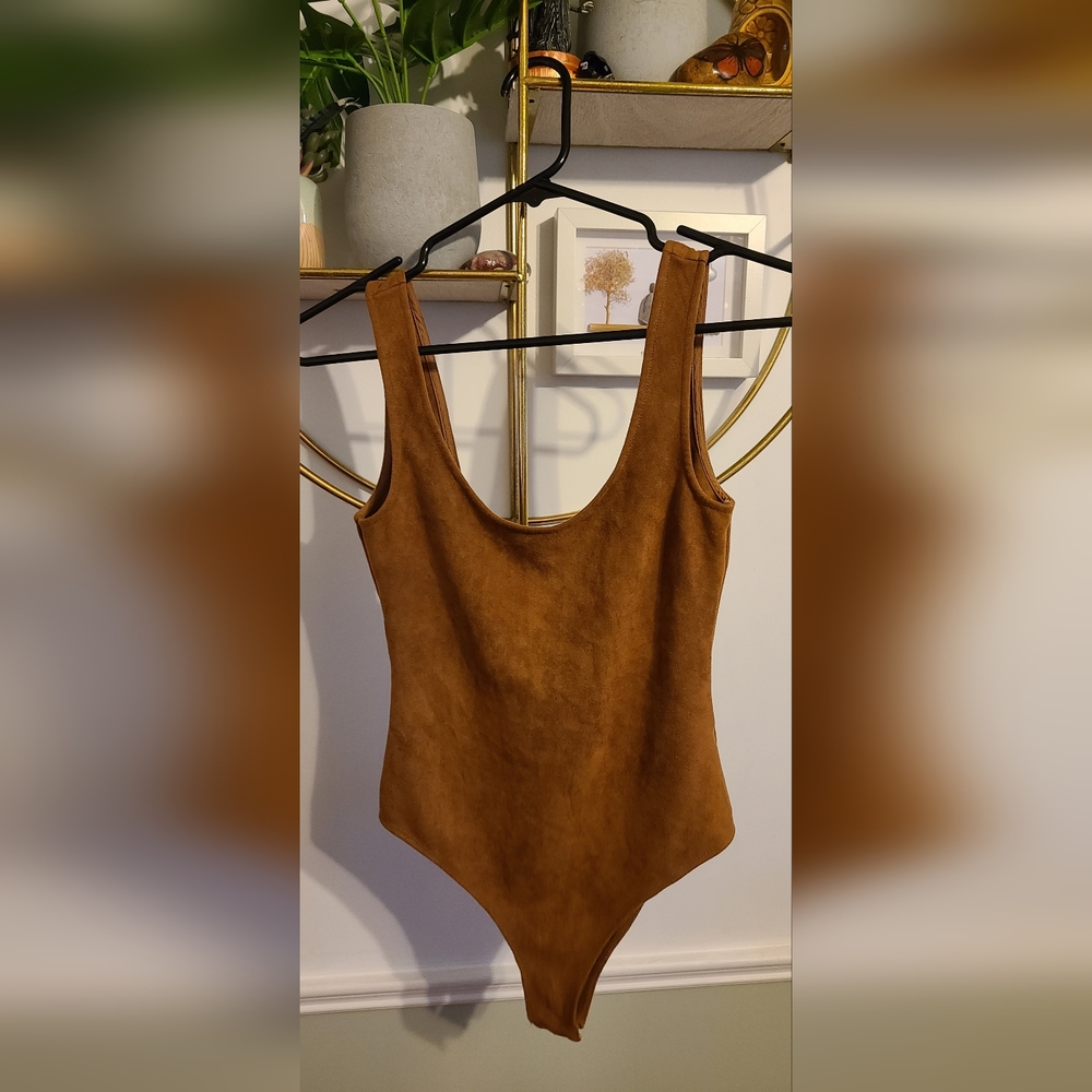 Boho Faux Suede Bodysuit
